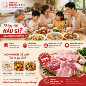 thịt heo phượng thi. thịt heo sạch. thịt tươi. ăn gì. chất lượng